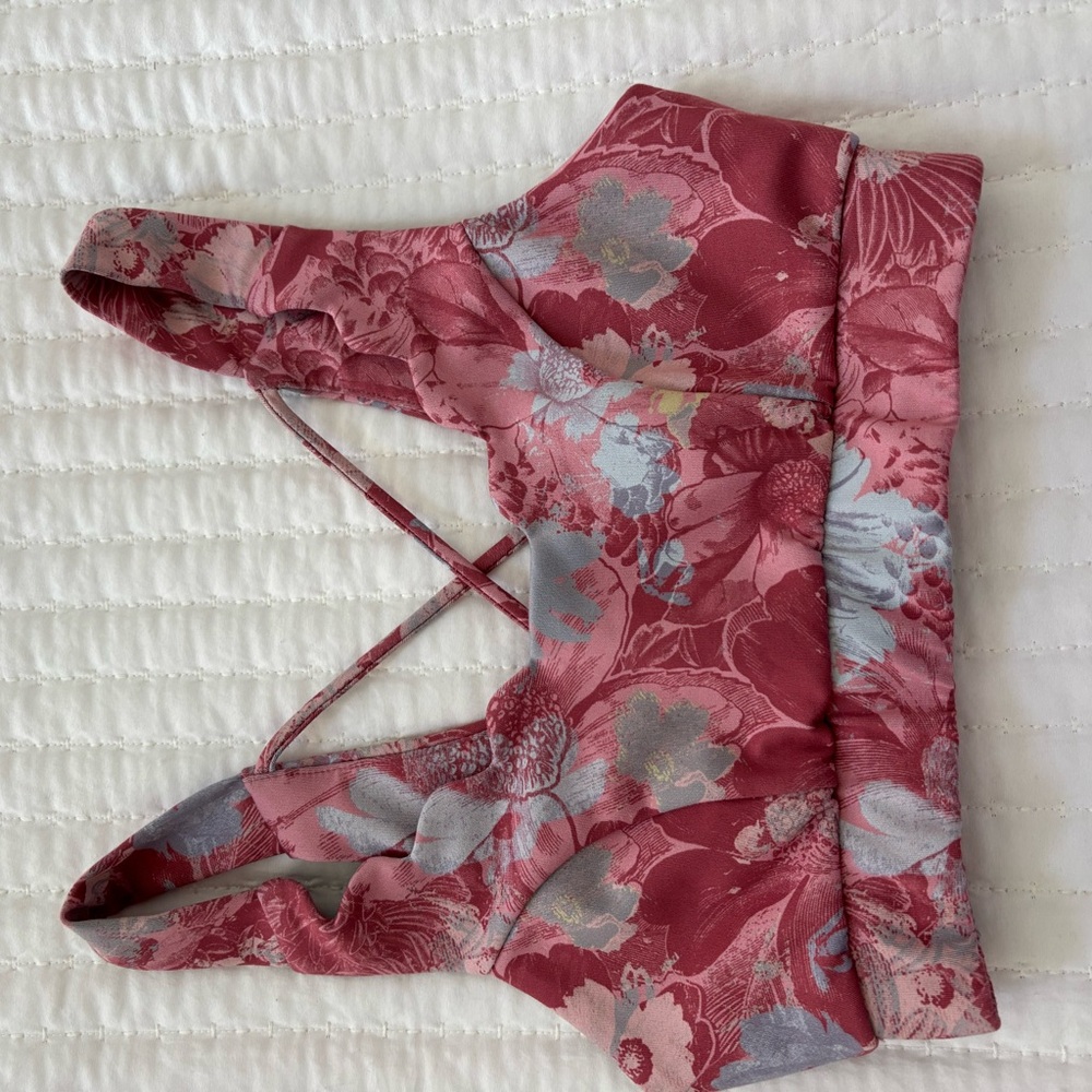 Floral Pink and Purple Sports Bra